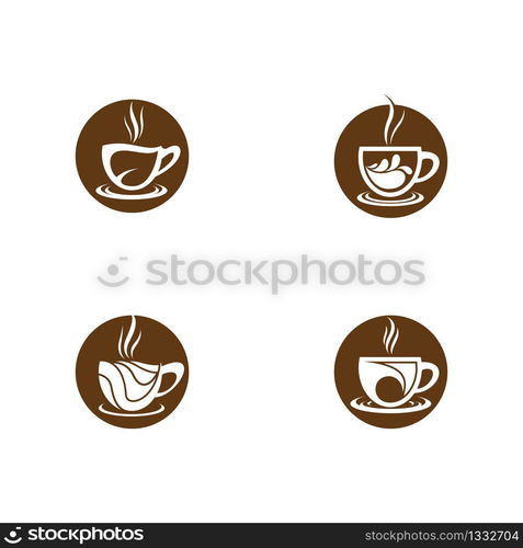 Coffee cup logo template vector icon illustration design