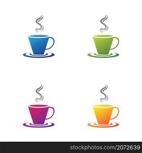 Coffee cup logo template vector icon set design