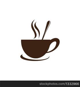 Coffee cup logo vector icon illustration design
