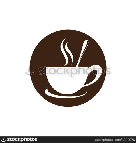 Coffee cup logo vector icon illustration design