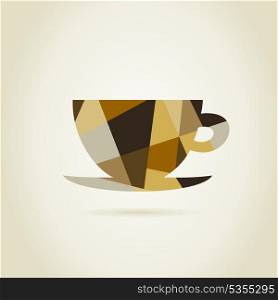 Coffee cup on a grey background. A vector illustration