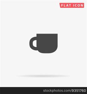 Coffee cup. Simple flat black symbol. Vector illustration pictogram