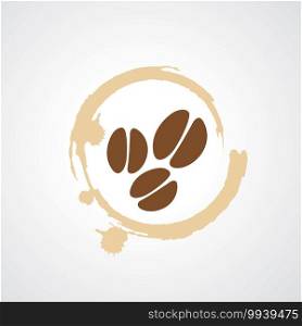 Coffee cup stain icon isolated on white background