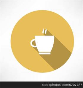 Coffee cup, steam icon Flat modern style vector illustration