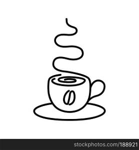 Coffee cup symbol. Hot drink, coffee bean sign. Vector. Coffee cup symbol