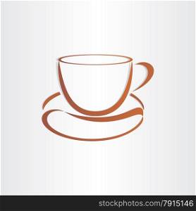 coffee cup with coffee bean symbol emblem brand