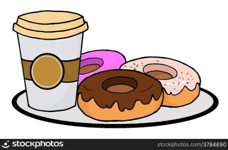 Coffee Cup With Donuts