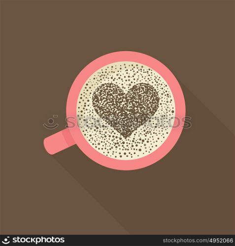 Coffee Cup with heart. Vector illustration
