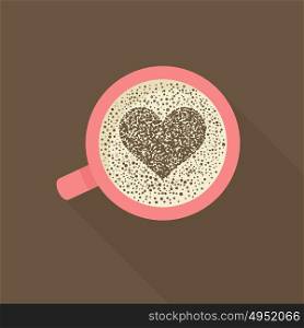 Coffee Cup with heart. Vector illustration