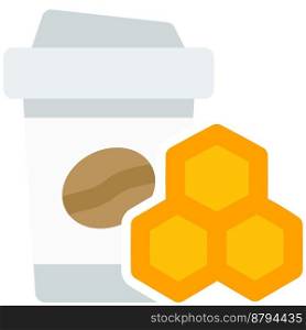 Coffee cup with honey light vector icon