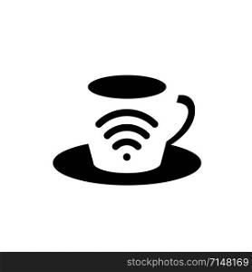 coffee cup with WiFi signal logo concept