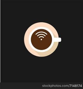 coffee cup with WiFi signal logo concept