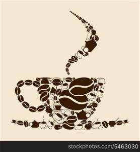 Coffee cup3. The coffee cup consists of coffee subjects. A vector illustration