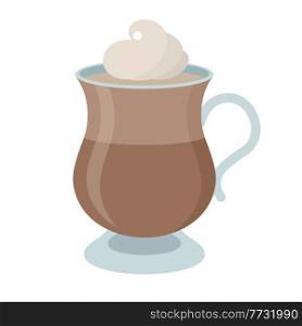 Coffee drink. Cappuccino cup isolated. Vector illustration 