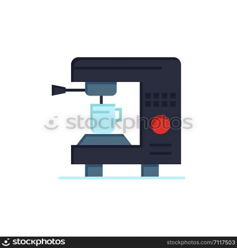 Coffee, Electric, Home, Machine Flat Color Icon. Vector icon banner Template