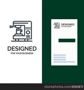 Coffee, Electric, Home, Machine Grey Logo Design and Business Card Template