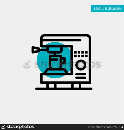 Coffee, Electric, Home, Machine turquoise highlight circle point Vector icon