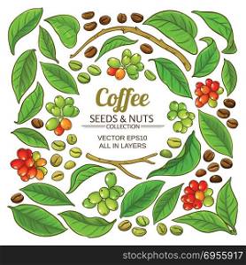 coffee elements vector set. coffee elements vector set on white background