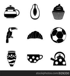 Coffee festival icon set. Simple set of 9 coffee festival vector icons for web design isolated on white background. Coffee festival icon set, simple style