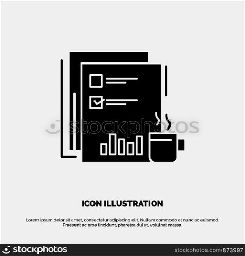 Coffee, Financial, Market, News, Newspaper, Newspapers, Paper solid Glyph Icon vector