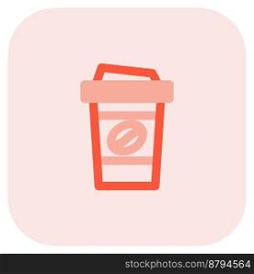 Coffee glass outline vector icon