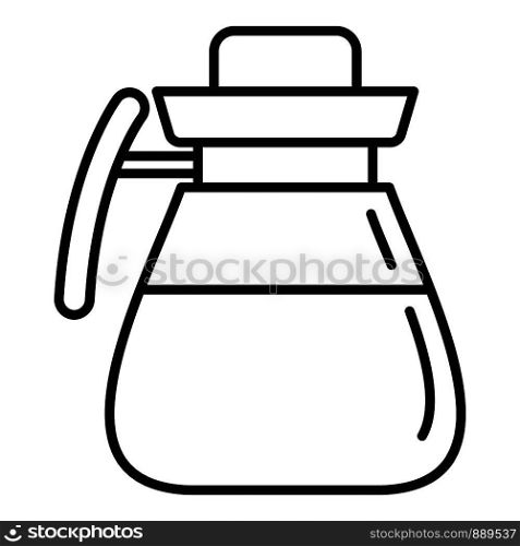 Coffee glass pot icon. Outline coffee glass pot vector icon for web design isolated on white background. Coffee glass pot icon, outline style