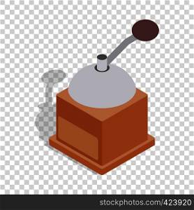 Coffee grinder isometric icon 3d on a transparent background vector illustration. Coffee grinder isometric icon