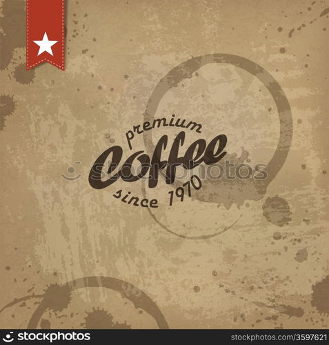 Coffee grunge retro background. Vector, EPS10