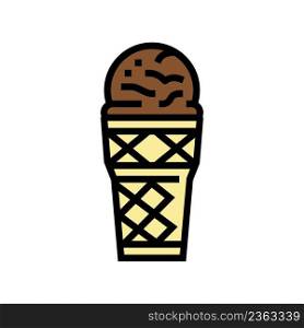 coffee ice cream color icon vector. coffee ice cream sign. isolated symbol illustration. coffee ice cream color icon vector illustration