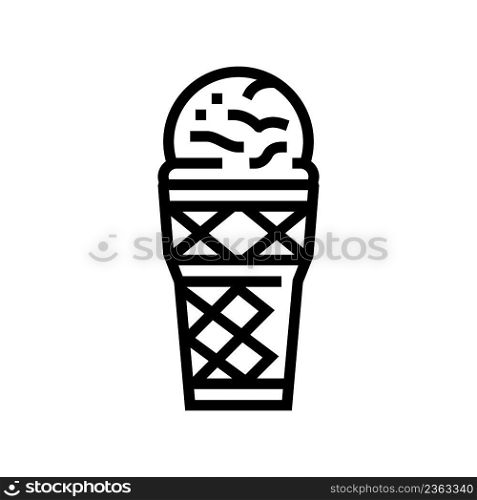 coffee ice cream line icon vector. coffee ice cream sign. isolated contour symbol black illustration. coffee ice cream line icon vector illustration