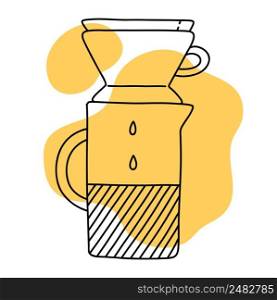 Coffee icon lineart, calm simple color vector illustration
