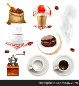 Coffee, icon set and elements