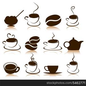 Coffee icon. Set of icons on a coffee theme. A vector illustration