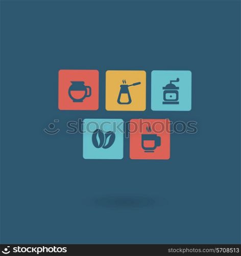 Coffee Icons. Flat modern style vector design