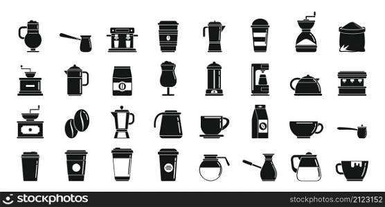 Coffee icons set simple vector. Cafe cup. Restaurant takeaway coffee. Coffee icons set simple vector. Cafe cup