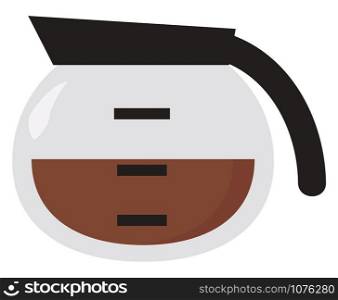 Coffee in bowl, illustration, vector on white background.