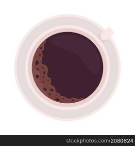 Coffee in cup semi flat color vector object. Hot drink. Black espresso in mug. Realistic item on white. Lifestyle isolated modern cartoon style illustration for graphic design and animation. Coffee in cup semi flat color vector object