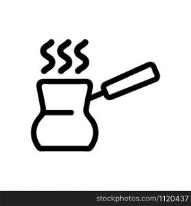 coffee in the Turk icon vector. A thin line sign. Isolated contour symbol illustration. coffee in the Turk icon vector. Isolated contour symbol illustration