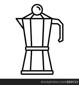 Coffee kettle icon. Outline coffee kettle vector icon for web design isolated on white background. Coffee kettle icon, outline style