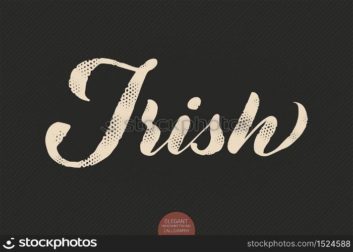 Coffee lettering. Vector hand drawn calligraphy Irish. Elegant modern calligraphy ink illustration. Typography poster on dark background. Coffee shop or restaurant promotion lettering. Coffee lettering. Vector hand drawn calligraphy Irish. Elegant modern calligraphy ink illustration. Typography poster on dark background. Coffee shop or restaurant promotion lettering.