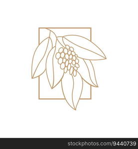 Coffee Logo, Coffee Tree Design, Cafe Drink Vector, Icon Brand Illustration Symbol