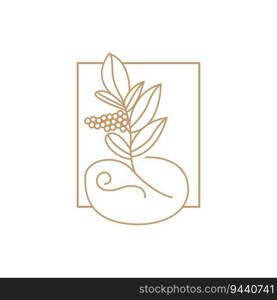 Coffee Logo, Coffee Tree Design, Cafe Drink Vector, Icon Brand Illustration Symbol