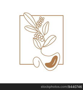 Coffee Logo, Coffee Tree Design, Cafe Drink Vector, Icon Brand Illustration Symbol