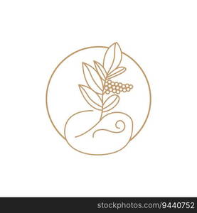 Coffee Logo, Coffee Tree Design, Cafe Drink Vector, Icon Brand Illustration Symbol