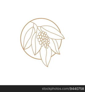 Coffee Logo, Coffee Tree Design, Cafe Drink Vector, Icon Brand Illustration Symbol