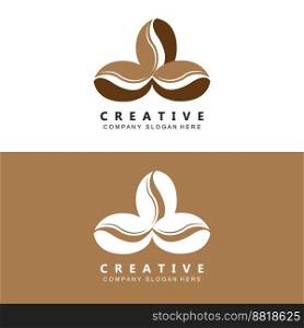 Coffee Logo Vector Caffeine Drink Symbol With Coffee Brown Color Design For Restaurant, Cafe And Bar.