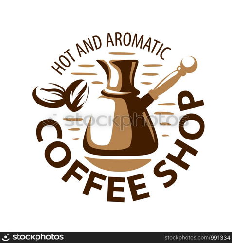 Coffee logo. Vector illustration on white background.. Coffee logo. Vector illustration on white background