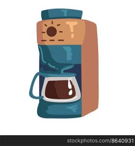 Coffee machine flat illustration. Front view of coffee machine. Vector. Coffee machine flat illustration. Front view of coffee machine. Vector.