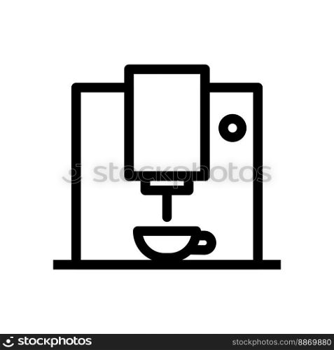 Coffee machine icon line isolated on white background. Black flat thin icon on modern outline style. Linear symbol and editable stroke. Simple and pixel perfect stroke vector illustration