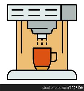 Coffee machine icon. Outline coffee machine vector icon color flat isolated. Coffee machine icon color outline vector